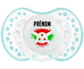Drapeau effet pinceau Burundi avec prénom Sucette LOVI Dynamic Retro-blanc-lagon classique