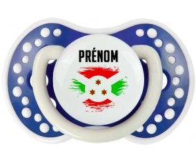 Drapeau effet pinceau Burundi avec prénom Sucette LOVI Dynamic Bleu-marine phosphorescente
