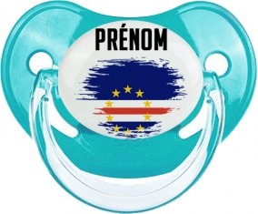 Drapeau effet pinceau Cap-Vert avec prénom : Sucette Physiologique personnalisée