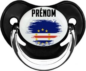 Drapeau effet pinceau Cap-Vert avec prénom Sucette Physiologique Noir classique