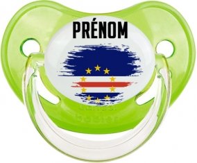 Drapeau effet pinceau Cap-Vert avec prénom Sucette Physiologique Vert classique