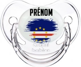 Drapeau effet pinceau Cap-Vert avec prénom Sucette Physiologique Transparent classique