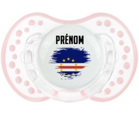 Drapeau effet pinceau Cap-Vert avec prénom Sucette LOVI Dynamic Retro-blanc-rose-tendre classique