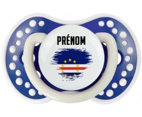 Drapeau effet pinceau Cap-Vert avec prénom Sucette LOVI Dynamic Bleu-marine phosphorescente