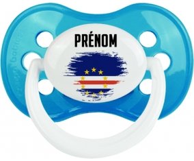 Drapeau effet pinceau Cap-Vert avec prénom Sucette Anatomique Cyan classique
