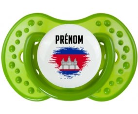 Drapeau effet pinceau Cambodge avec prénom : Sucette LOVI Dynamic personnalisée
