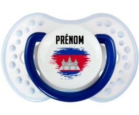 Drapeau effet pinceau Cambodge avec prénom Sucete LOVI Dynamic Marine-blanc-bleu classique