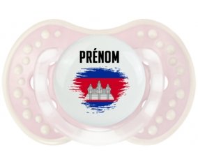 Drapeau effet pinceau Cambodge avec prénom Sucete LOVI Dynamic Retro-rose-tendre classique