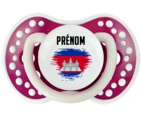 Drapeau effet pinceau Cambodge avec prénom Sucete LOVI Dynamic Fuchsia phosphorescente
