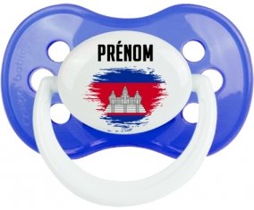 Drapeau effet pinceau Cambodge avec prénom Sucete Anatomique Bleu classique