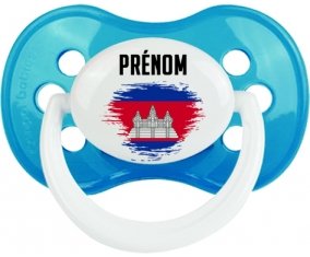 Drapeau effet pinceau Cambodge avec prénom Sucete Anatomique Cyan classique