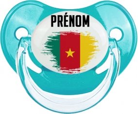 Drapeau effet pinceau Cameroun avec prénom : Sucette Physiologique personnalisée