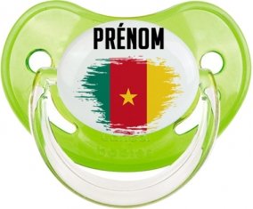 Drapeau effet pinceau Cameroun avec prénom Sucete Physiologique Vert classique