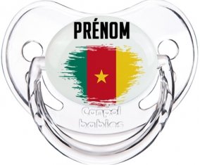 Drapeau effet pinceau Cameroun avec prénom Sucete Physiologique Transparent classique