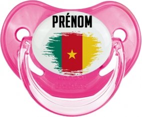 Drapeau effet pinceau Cameroun avec prénom Sucete Physiologique Rose classique