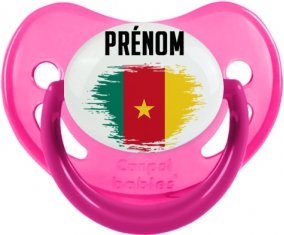Drapeau effet pinceau Cameroun avec prénom Sucete Physiologique Rose phosphorescente
