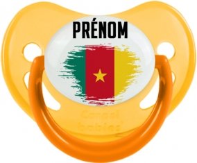 Drapeau effet pinceau Cameroun avec prénom Sucete Physiologique Jaune phosphorescente