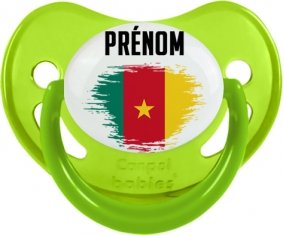 Drapeau effet pinceau Cameroun avec prénom Sucete Physiologique Vert phosphorescente