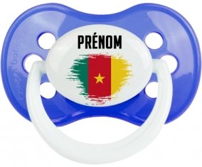 Drapeau effet pinceau Cameroun avec prénom : Sucette Anatomique personnalisée