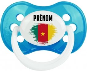 Drapeau effet pinceau Cameroun avec prénom Sucette Anatomique Cyan classique
