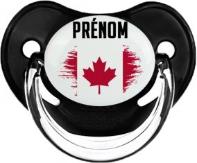 Drapeau effet pinceau Canada avec prénom Sucette Physiologique Noir classique