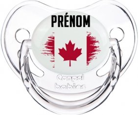 Drapeau effet pinceau Canada avec prénom Sucette Physiologique Transparent classique