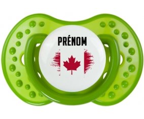 Drapeau effet pinceau Canada avec prénom : Sucette LOVI Dynamic personnalisée