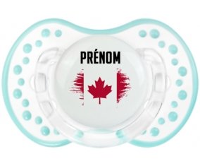 Drapeau effet pinceau Canada avec prénom Sucette LOVI Dynamic Retro-blanc-lagon classique