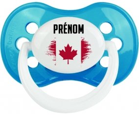 Drapeau effet pinceau Canada avec prénom Tétine Anatomique Cyan classique