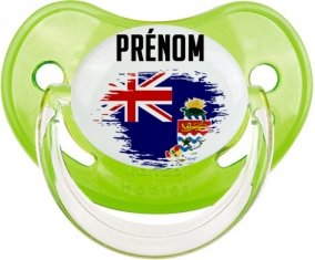Drapeau effet pinceau Îles Caïmans avec prénom Sucette Physiologique Vert classique
