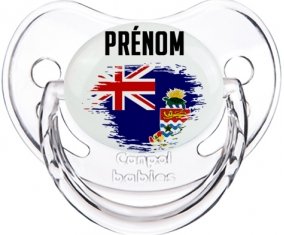 Drapeau effet pinceau Îles Caïmans avec prénom Sucette Physiologique Transparent classique