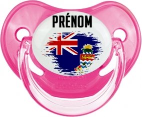 Drapeau effet pinceau Îles Caïmans avec prénom Sucette Physiologique Rose classique