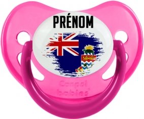 Drapeau effet pinceau Îles Caïmans avec prénom Sucette Physiologique Rose phosphorescente