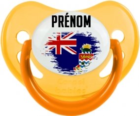 Drapeau effet pinceau Îles Caïmans avec prénom Sucette Physiologique Jaune phosphorescente