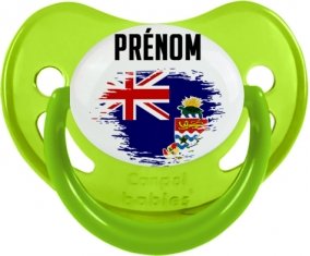 Drapeau effet pinceau Îles Caïmans avec prénom Sucette Physiologique Vert phosphorescente