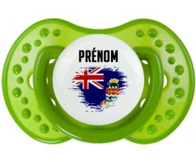 Drapeau effet pinceau Îles Caïmans avec prénom Sucette LOVI Dynamic Vert classique