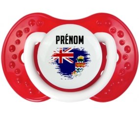 Drapeau effet pinceau Îles Caïmans avec prénom Sucette LOVI Dynamic Blanc-rouge classique