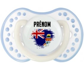 Drapeau effet pinceau Îles Caïmans avec prénom Sucette LOVI Dynamic Blanc-cyan classique