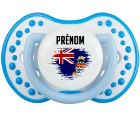 Drapeau effet pinceau Îles Caïmans avec prénom Sucette LOVI Dynamic Blanc-bleu phosphorescente