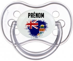 Drapeau effet pinceau Îles Caïmans avec prénom Sucette Anatomique Transparente classique