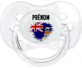 Drapeau effet pinceau Îles Caïmans avec prénom Tétine Cerise Transparent classique