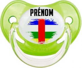 Drapeau effet pinceau République centrafricaine avec prénom Tétine Physiologique Vert classique