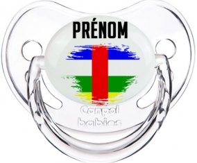 Drapeau effet pinceau République centrafricaine avec prénom Tétine Physiologique Transparent classique