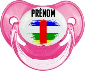 Drapeau effet pinceau République centrafricaine avec prénom Tétine Physiologique Rose classique