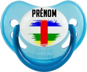 Drapeau effet pinceau République centrafricaine avec prénom Tétine Physiologique Bleue phosphorescente
