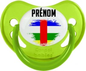 Drapeau effet pinceau République centrafricaine avec prénom Tétine Physiologique Vert phosphorescente