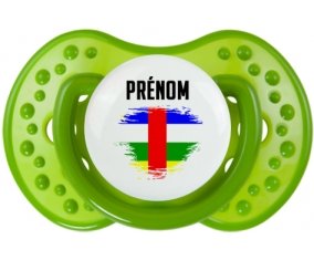 Drapeau effet pinceau République centrafricaine avec prénom : Sucette LOVI Dynamic personnalisée