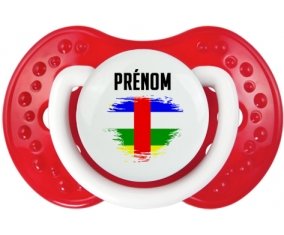 Drapeau effet pinceau République centrafricaine avec prénom Sucete LOVI Dynamic Blanc-rouge classique