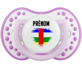 Drapeau effet pinceau République centrafricaine avec prénom Sucete LOVI Dynamic Blanc-mauve classique