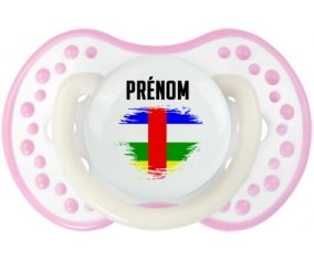 Drapeau effet pinceau République centrafricaine avec prénom Sucete LOVI Dynamic Blanc-rose phosphorescente